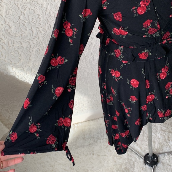 TORRID BLACK FLORAL JERSEY KNIT SKATER DRESS - Picture 8 of 14